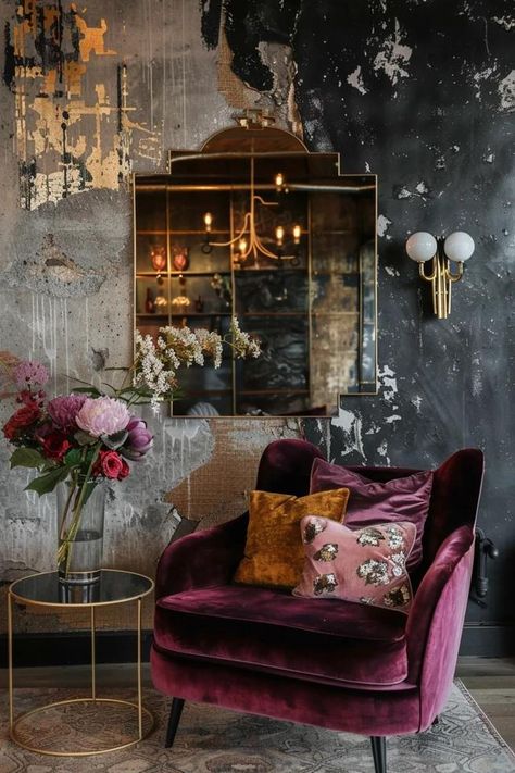 Elevate Your Space with Glam Decor Ideas Elegant Boho Decor, Set Designs Ideas, Maximalist Salon Suite, Upscale Boho Decor, Contemporary Glam Interior Design, Glam Salon Decor, Zen Decorating Ideas Living Room, Seductive Interiors, Bohemian Glam Decor