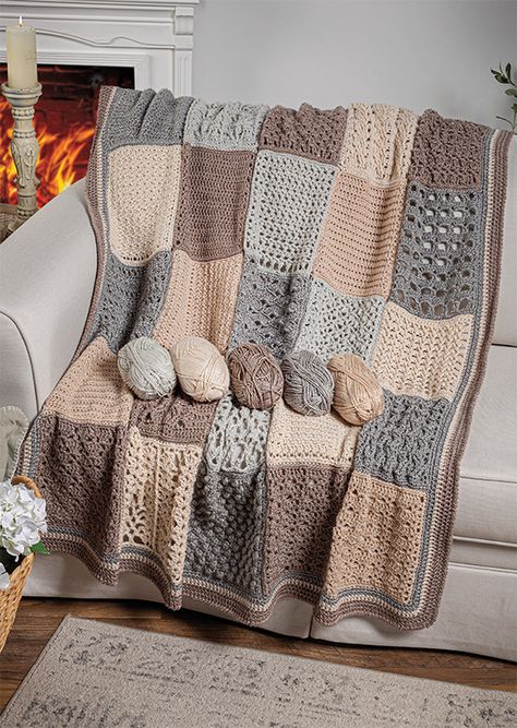 Crochet Afghan Block-of-the-Month Club | Start Today Crotecht Ideas, Crochet Block Blanket, Simple Crochet Projects For Beginners, Simple Crochet Projects, Crochet Projects For Beginners, Patchwork Afghan, Club Crochet, Crochet Blanket Stitch Pattern, Knitted Blanket Squares