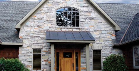 Stone Patio Designs, Rustic Outdoor Decor, Entryway Design, Porch Roof, Front Porch Design, Modern Craftsman, Stone Cladding, Entry Way Design, Home Porch