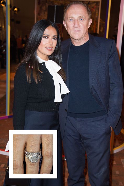 Salma Hayek- TownandCountrymag.com Most Expensive Ring, Most Expensive Engagement Ring, Antique Emerald Engagement Ring, Expensive Engagement Rings, Delicate Wedding Band, Wedding Rings Emerald Cut, Ugg Classic Mini Ii, Antique Style Engagement Rings, Barefoot Dreams Blanket