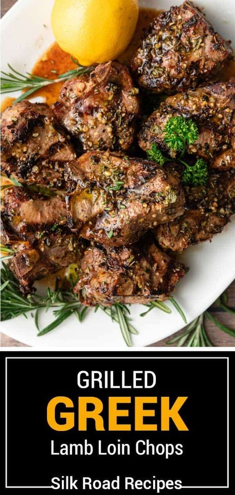 Greek lamb loin chops are doused in a buttery, lemony, garlicky marinade and quickly grilled to juicy, tender, Mediterranean perfection! Lamb Loin Chop Recipes, Lamb Chops Marinade, Grilled Lamb Chop Recipes, Lamb Marinade, Greek Lamb, Lamb Loin Chops, Lamb Loin, Grilled Lamb Chops, Lamb Chop Recipes