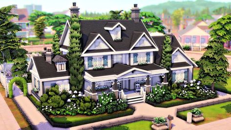 Sims 4 Suburban Mansion, Suburban Home Sims 4, Sims Growing Together House, Sims Suburban Home, Sims Legacy House, Suburban House Bedroom, Sims 4 Newcrest House, Suburban House Sims 4, Newcrest Sims 4 Ideas