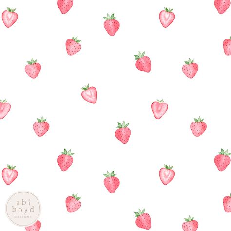 Cute Fabric Patterns, Djerf Avenue Wallpaper, Cute Wallpaper Designs, Cute Patterns For Backgrounds, Watercolour Strawberry, Cute Strawberry Wallpaper, Strawberry Images, Motif Aesthetic, Background For Ipad