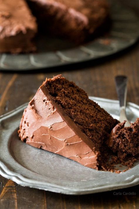 8 Inch Chocolate Cake Recipe, 8 Inch Chocolate Cake, One Layer Chocolate Cake, Single Layer Chocolate Cake, Small Chocolate Cake, Peanut Butter Whipped Cream, Layer Chocolate Cake, Chocolate Cake From Scratch, Strawberry Cream Cheese Frosting