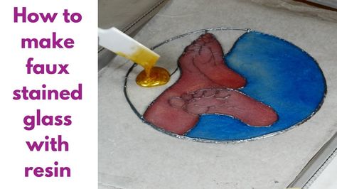 How to make faux stained glass with resin Faux Stained Glass Diy, How To Make Resin, Stained Glass Church, Glass Art Pictures, Painted Glass Art, Glass Diy, Art Bowls, Stained Glass Jewelry, Stained Glass Diy