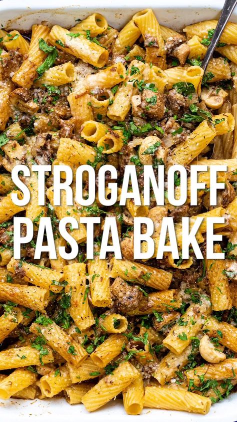 Stroganoff Pasta, Leftover Roast Beef Recipes, Leftover Roast Chicken, Beef Pasta Recipes, Pasta Bake Recipe, Leftover Roast Beef, Leftover Beef, Baked Pasta Recipes, Beef Pasta