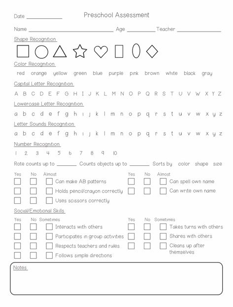 Pre K Evaluation, Pre K Evaluation Preschool Assessment, Preschool Math Assessment Free Printable, Test For Preschoolers, Pre K Assessment Checklist, Preschool Evaluation Forms Assessment, Preschool Knowledge Checklist, Preschool Screening Assessment, Prek Assessment Checklist