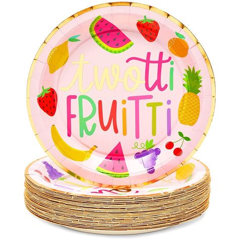 2 Fruity Birthday, Twootie Fruity Party, Two Fruity Birthday Party, Two Tti Frutti Birthday Party, Twotti Fruity Party Decorations, Twotti Fruity Party Food, Twoti Fruiti Birthday Party, 2nd Birthday Party For Girl Theme, Twotti Fruity Party