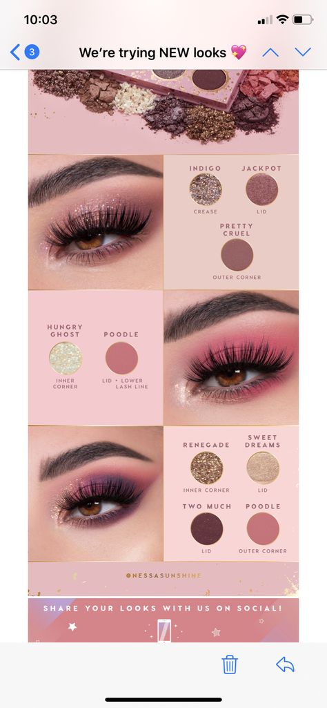 Colour Pop Makeup, Huda Beauty Eyeshadow, Pop Makeup, Pink Eyeshadow Look, Sparkly Makeup, Colourpop Eyeshadow, Makeup Blending, Madly Deeply, Truly Madly Deeply