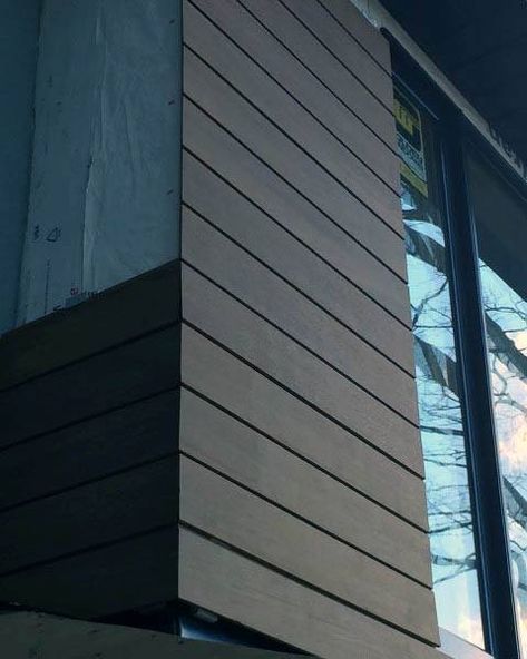 Top 60 Best Exterior House Siding Ideas - Wall Cladding Designs Elevation Side Wall Design, External Wall Cladding House Exteriors, Exterior House Material Options, Exterior Paneling Ideas, Wall Cladding Designs Exterior, Shiplap Siding Exterior, Shiplap Exterior Siding, Modern Metal Siding, Composite Cladding Exterior