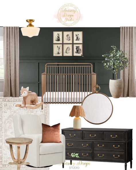 Carter's by DaVinci Arlo Recliner … curated on LTK Dark Tone Nursery, Nursery Ideas Moody, Dark Nursery Ideas Girl, Moody Girl Nursery, Nursery Dark Wood, Moody Boy Nursery, Dark Green Baby Nursery, Moody Nursery Ideas, Dark Academia Nursery