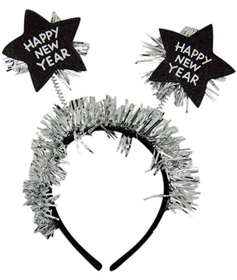 Happy New Year Headband, Happy New Year Sign, Happy New Year Signs, Nye Decorations, New Year Headband, Southern Living Christmas, New Year's Party Decorations, Happy New Years Eve, Silver Tinsel