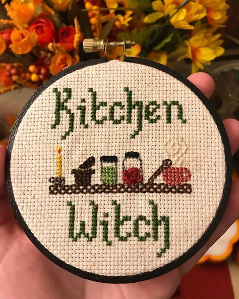 Kitchen Witch Cross Stitch Pagan Cross Stitch Patterns Free, Kitchen Cross Stitch Patterns, Witchy Cross Stitch Patterns, Cross Stitch Witch, Witchy Cross Stitch, Kitchen Cross Stitch, Pagan Cross Stitch, Witch Cross Stitch Pattern, Witch Cross Stitch