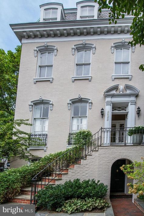 2823 Q Street Northwest, Washington, DC 20007 | Compass Dc Townhouse, Garage Interior, Catholic School, East Village, Water Views, Garden Wall, North West, Old Houses, Washington Dc