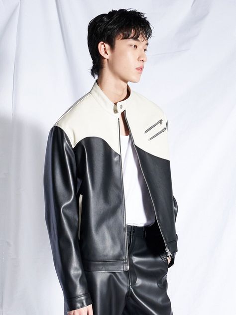 Racing Jacket Outfit Men, Racing Jacket Outfit, Racing Leather Jacket, Jacket Outfit Men, Biker Jacket Outfit, Pu Jacket, Racer Jacket, Racing Jacket, Korean Men