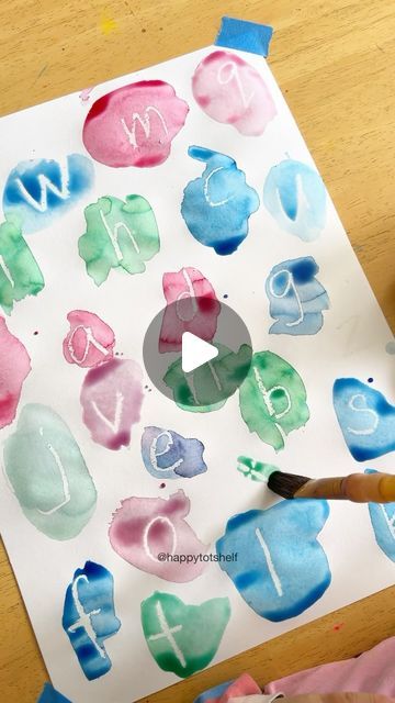 Fynn Sor | Happy Tot Shelf on Instagram: "Watch your little ones light up with joy with our Letter Reveal Painting activity! All you need is a white oil pastel crayon to create hidden letters on painting paper. As they paint over, the letters magically appear, blending literacy with art in a delightful way! 🖌️  🔤 Ideal for ages 2 to 6.  ❤️ Love this activity? Follow @happytotshelf for more exciting and educational kids’ activities!  👇🏻 Will you give this activity a go?  . . #learningisfun #handsonlearning #preschoolactivities #earlylearning #toddleractivities #homelearning" Magic Letters Activity, Magic Painting For Kids, Name Painting Ideas, Blending Letters, Crayon Activities, Clay Activity, Oil Pastel Crayons, Hidden Letters, Letter Candles