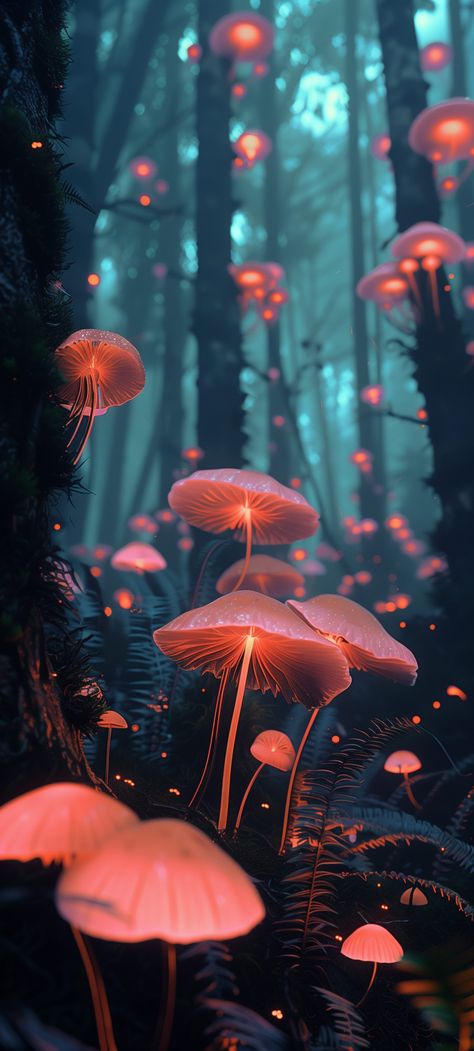 Ethereal Background Nature, Whimsical Phone Wallpaper, Wallpaper Backgrounds Mushrooms, Laptop Wallpaper 1920x1080 Aesthetic, Phone Wallpaper Mushroom, Mushroom Wallpaper Aesthetic, Weird Wallpaper, Mushroom Background, Surreal Nature