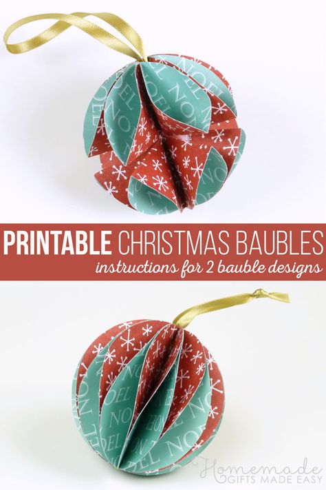 Easy to Make Christmas Ornaments Easy To Make Christmas Ornaments, Paper Ornaments Diy, Tutorial Origami, Paper Christmas Decorations, Paper Christmas Ornaments, Folding Origami, Homemade Christmas Decorations, Christmas Origami, Christmas Paper Crafts