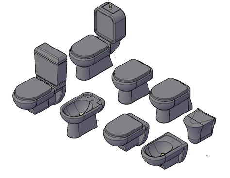 3D DWG Drawing Different Types Of Commode Design In 3D AutoCAD File - Cadbull Furniture Template, 3d Autocad, 3d Plan, Commode Design, Drawing Block, Antiqued Candle Holders, Antique Candles, Plan Drawing, Autocad Drawing