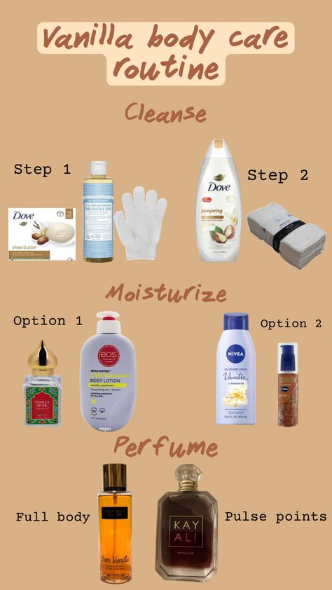 Ultimate vanilla body care routine 🤎 #vanillabodycareroutine #vanillagirlaesthetic #vanillaperfume #vanilladove #vanillacashmere Vanilla Body Care, Fragrance Lab, Body Hygiene, Basic Skin Care Routine, Shower Skin Care, Body Smells, Body Shower, Healthy Skin Tips, Facial Skin Care Routine