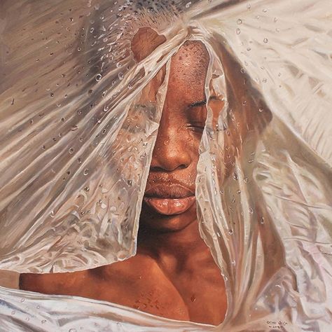 Nigerian Artist Paints Realistic Portraits of People Breaking Free From Clear Plastic Nigerian Artist, Portraits Of People, Breaking Free, Palette Knife Painting, Gcse Art, Realistic Paintings, A Level Art, Ap Art, Artist Paint