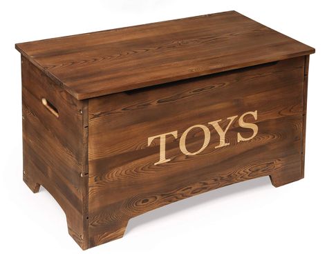 PRICES MAY VARY. A charming toy box that will entice your children to clean-up and keep an orderly room Safety support hinge holds the lid open so it won't slam shut on small fingers Solid panel construction with handle slots on the sides Made of carbonized solid wood with an aged and distressed finish Wipe clean as needed and dry thoroughly Overall size of 31.5 inches L x 16.25 inches W x 18 inches H Adult assembly required Wood Toy Chest Plans, Toy Chest Target, Toy Chest Personalized, Wooden Toy Chest With Bookshelf, Scandi Toy Chest, Nursery Tree Box, Toy Chest Box, Toy Chest Woodworking Plans, Pine Toy Chest