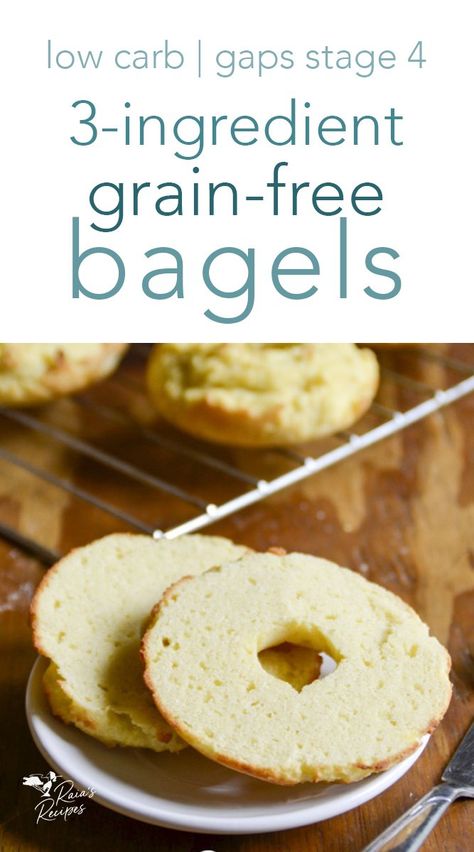 3-Ingredient Grain-Free Bagels :: GAPS-Intro, low-carb/keto 1000 Calorie, Low Carb Bagels, Mini Bagels, Keto Bagels, Low Carb Low Fat Recipes, Baking Powder Uses, Joy Filled Eats, Meals Easy, Low Carb Low Sugar