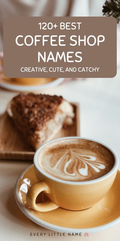 Cup of coffee drink and pastry. Coffee Shop Names, Coffee Names, Vintage Coffee Shops, Starting A Coffee Shop, Clever Coffee, Shop Name Ideas, Mobile Coffee Shop, Opening A Coffee Shop, Coffee Shop Branding