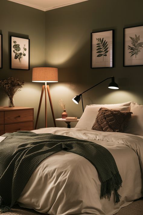 #house decor #kitchen ideas #house ideas #homes #houses #home ideas #dream house decor #apartment decorating #design your dream house #small living room ideas Sage Green Bedroom Decor, Grey Green Bedrooms, Sage Green Bedroom Ideas, Light Green Bedrooms, Bedroom Ideas Cozy, Sage Bedroom, Boho Bedroom Inspirations, Green Bedroom Design, Green Bedroom Ideas