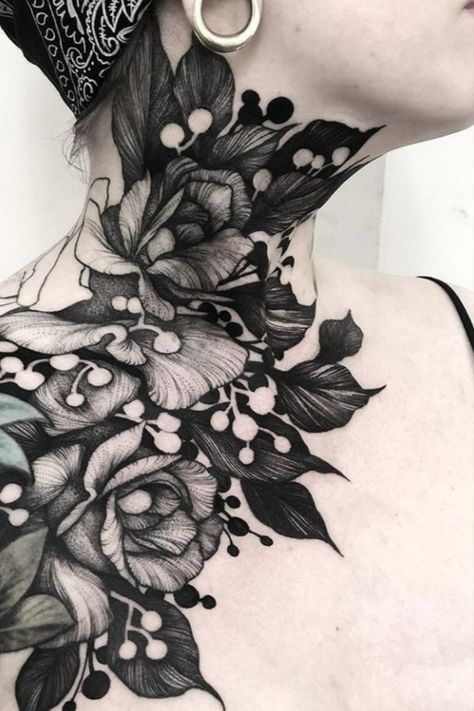 Throat Tattoo, Tattoo Cover-up, Up Tattoos, Art Things, 문신 디자인, Cover Up Tattoos, Feminine Tattoos, Back Neck, Sleeve Tattoo