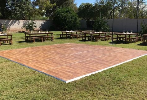 Outdoor Wedding Flooring, Outdoor Wedding Reception Dance Floor, Wood Dance Floor Wedding, Diy Dance Floor Cheap, Grass Dance Floor, Pallet Dance Floor, Temporary Dance Floor, Dance Floor Diy, Wood Dance Floor