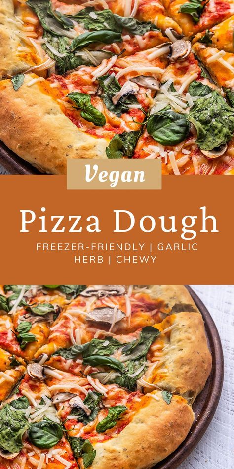 Vegan Alfredo Pizza, Vegan Pizza Sauce, Vegan Pizza Toppings, Vegan Pizza Dough Recipe, The Best Homemade Pizza Dough Recipe, Herb Pizza, Diy Dough, Vegan Pizza Dough, Pizza Friday