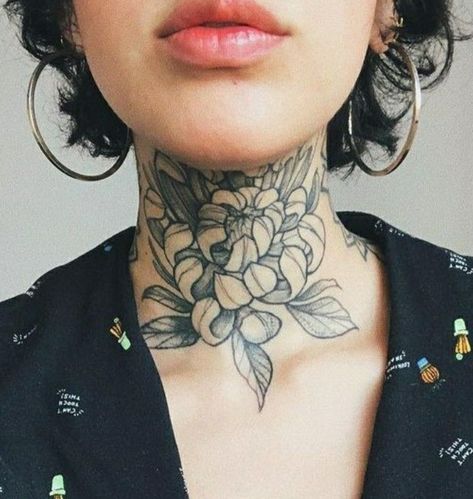 130+ Cool Throat Tattoos Ideas With Meanings (2023) - TattoosBoyGirl Throat Tattoos, Flower Neck Tattoo, Front Neck Tattoo, Side Neck Tattoo, Throat Tattoo, Back Of Neck Tattoo, Neck Tattoos Women, Aesthetic Tattoo, Tattoos Ideas