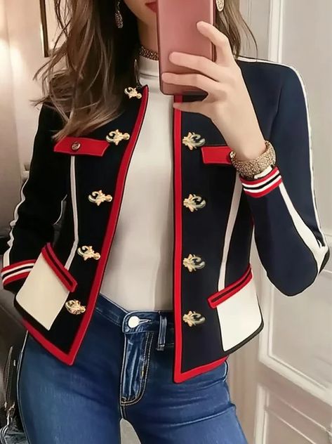 Veterans Day Outfits For Women, Short Teen Dresses, Mustard Yellow Outfit, Fashion Black And White, Elegant Jacket, Coat With Belt, Fitness Wear Outfits, Perfect Coat, Leather Patchwork