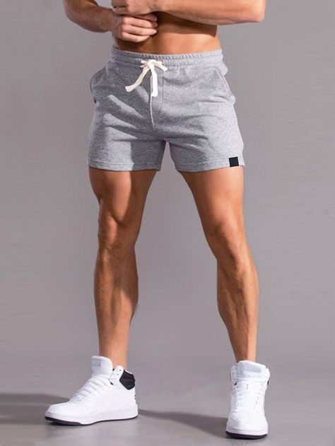 Workout Shorts Outfit, Summer Fits Men, Gym Shorts Men, Summer Workout Outfits, Mens Shorts Outfits, Gym Outfit Men, Mens Casual Outfits Summer, Drawstring Waist Shorts, Mens Workout Clothes