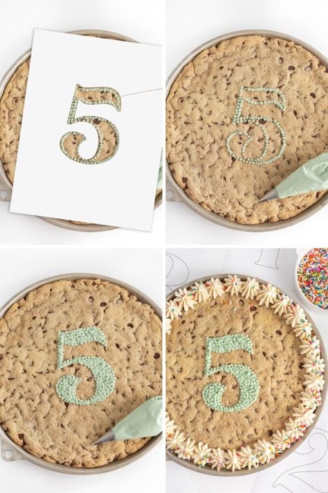 Wilton Number Cake Pan, 40th Birthday Cookie Cake, Cookie Cake Frosting Designs, How To Decorate A Cookie Cake, Square Cookie Cake Decorating Ideas, Rectangle Cookie Cake, Cookie Cake Ideas Birthday, Valentine Cookie Cake, Giant Cookie Decoration Ideas