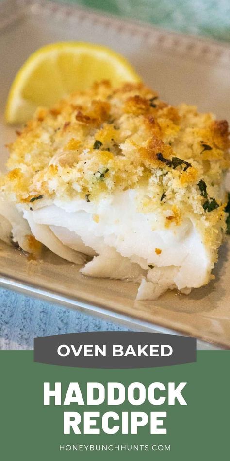 Haddock Dinner, Oven Baked Haddock, Baked Haddock Recipes, Bread Crumb Topping, Herbed Bread, Seasoned Bread, Oven Baked Fish, Baked Haddock, Haddock Recipes