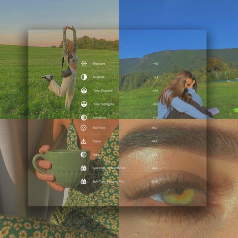 How To Edit On Vsco, Vsco Editing Tutorials, Vsco Filter Settings, Vsco Photo Edit, Vsco Green Aesthetic, Cute Vsco Filters, Vsco Photo Filters, Aesthetic Vsco Edits, Photo Editing Vsco Aesthetic