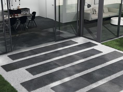 Granite Flooring Design Outdoor Parking, Granite Outdoor Flooring, Granite Flooring Design Outdoor, Terrace Flooring Ideas Tile, Exterior Floor Tiles, Balcony Tiles Floors, Parking Tiles Design, Tiles Architecture, Parking Tiles