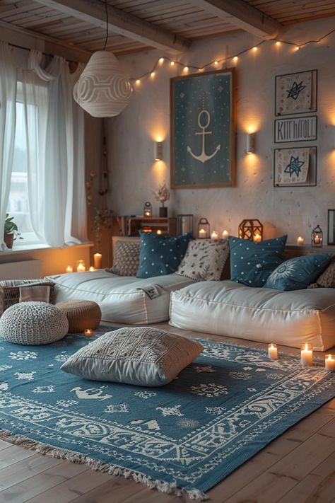 23 Trendy Boho Coastal Bedroom Ideas You Will Love 56 Boho Beach Room, Bedroom Decor Navy, Coastal Bedroom Design, Boho Coastal Bedroom, Coastal Bedroom Ideas, Headboard Inspiration, Bedroom Inspirations Boho, Boho Beach House, House Interior Design Styles