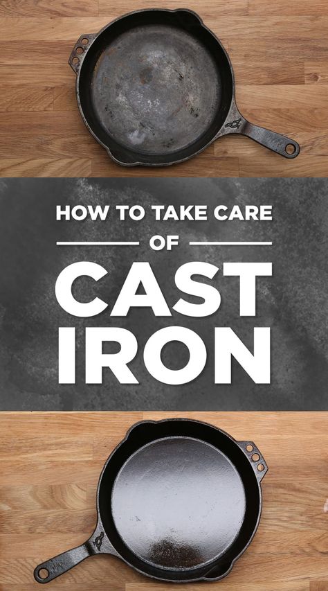 Everything You Need To Know About Cooking With Cast-Iron Pans Cast Iron Skillet Cooking, Cast Iron Care, Cleaning Checklists, Parmesan Chips, Cleaning Diy, Cast Iron Cleaning, Iron Skillet Recipes, Seasoning Cast Iron, Skillet Cooking