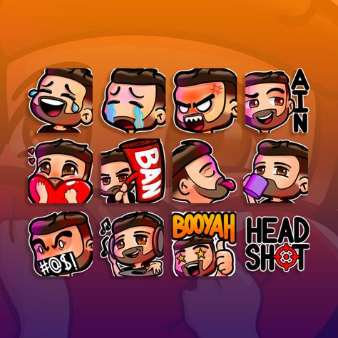 Emotes For Twitch, Twitch Emotes Ideas, Logo Design Gaming, Facial Expressions Drawing, Cute Emotes, Logo Youtube, Emote Twitch, Emotes Twitch, Kawaii Boy