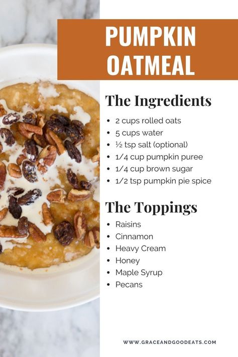 Pumpkin Old Fashioned Oats, Instant Pot Pumpkin Oatmeal, Pumpkin Rolled Oats, Crockpot Oatmeal Overnight Old Fashioned, Fall Menus, Crockpot Oatmeal, Pumpkin Crockpot, Galveston Diet, Pumpkin Pie Oatmeal