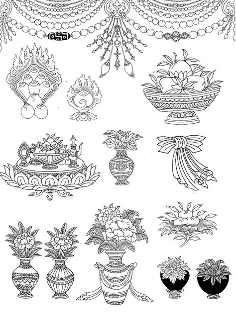 Tibetan Mandala Art, Buddhist Symbol Tattoos, Tibet Art, Buddhism Symbols, Buddhist Symbols, Drawing Stencils, Jewelry Design Drawing, Asian Painting, Tibetan Art