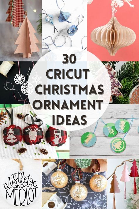 30 Creative Cricut Christmas Ornaments - Anika's DIY Life Christmas Ornaments With Cricut, Christmas Ornaments Cricut, Ornaments With Cricut, Cricut Christmas Ornaments, Ornaments Cricut, Cricut Projects Christmas, Make Christmas Ornaments, Christmas Ornament Ideas, Christmas Fonts Free