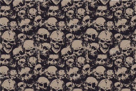 Skulls Seamless Pattern by Vecster on @creativemarket Evil Face, Skull Shower Curtain, Skull Fabric, Wallpaper Panel, Horror Themes, Skull Wallpaper, Craft Lovers, Repeat Pattern, Wallpaper Panels