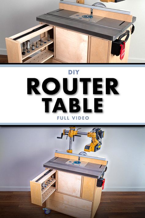 How To Build A Router Table with Bit Storage & Dust Collection Table Router, Build A Router Table, Router Techniques, Router Bit Storage, Small Woodworking Shop Ideas, Router Table Top, Router Table Plans, Diy Router Table, Bit Storage