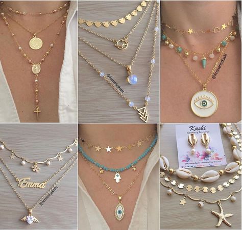 Accesorios Kashi on Instagram: “✨Variedad de modelos y estilos para combinar ✨ Los COLLARES EN CAPAS siguen siendo #tendencia este 2020. Combínalos a tu gusto, crea y…” March 3, Comb, Silver Gold, Diamond Necklace, Chain Necklace, Necklaces, Chain, Silver, Gold