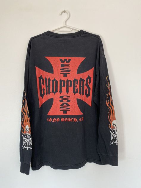 Vintage West Coast Choppers longsleeve size XL | Grailed West Coast Choppers Tshirt, Harley Davidson Long Sleeve, Longsleeves Outfit Men, West Coast Chopper, Streetwear Tshirt Design, West Coast Choppers, Metal T Shirts, Biker Outfit, Concept Clothing