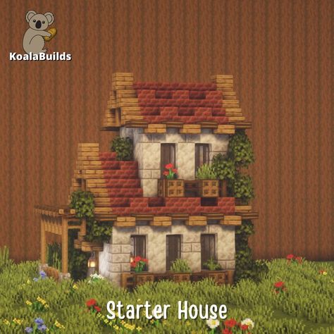 Small Cottage Home Minecraft, Minecraft Compact House, Tiny Houses Minecraft, Calcite House Minecraft, Minecraft Archway Cottagecore, Simple Starter House Minecraft, Mc Starter House, Minecraft Mini House Ideas, Minecraft Small Building Ideas